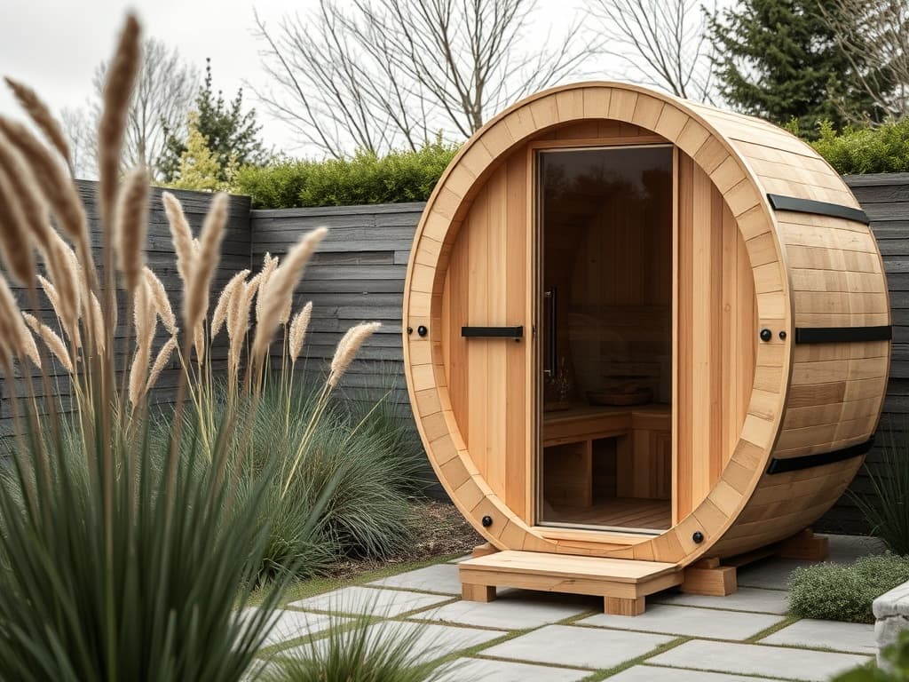 Barrelsauna 4-persoons — conceptweergave
