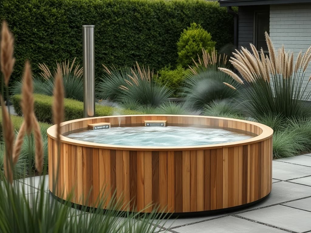 Hottub houtgestookt — conceptweergave